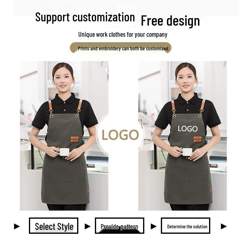 Waterproof & Oil-Proof Canvas Apron - Lightweight, Durable, Custom Logo Option, Perfect for Summer and Workwear; Dirt-Resistant