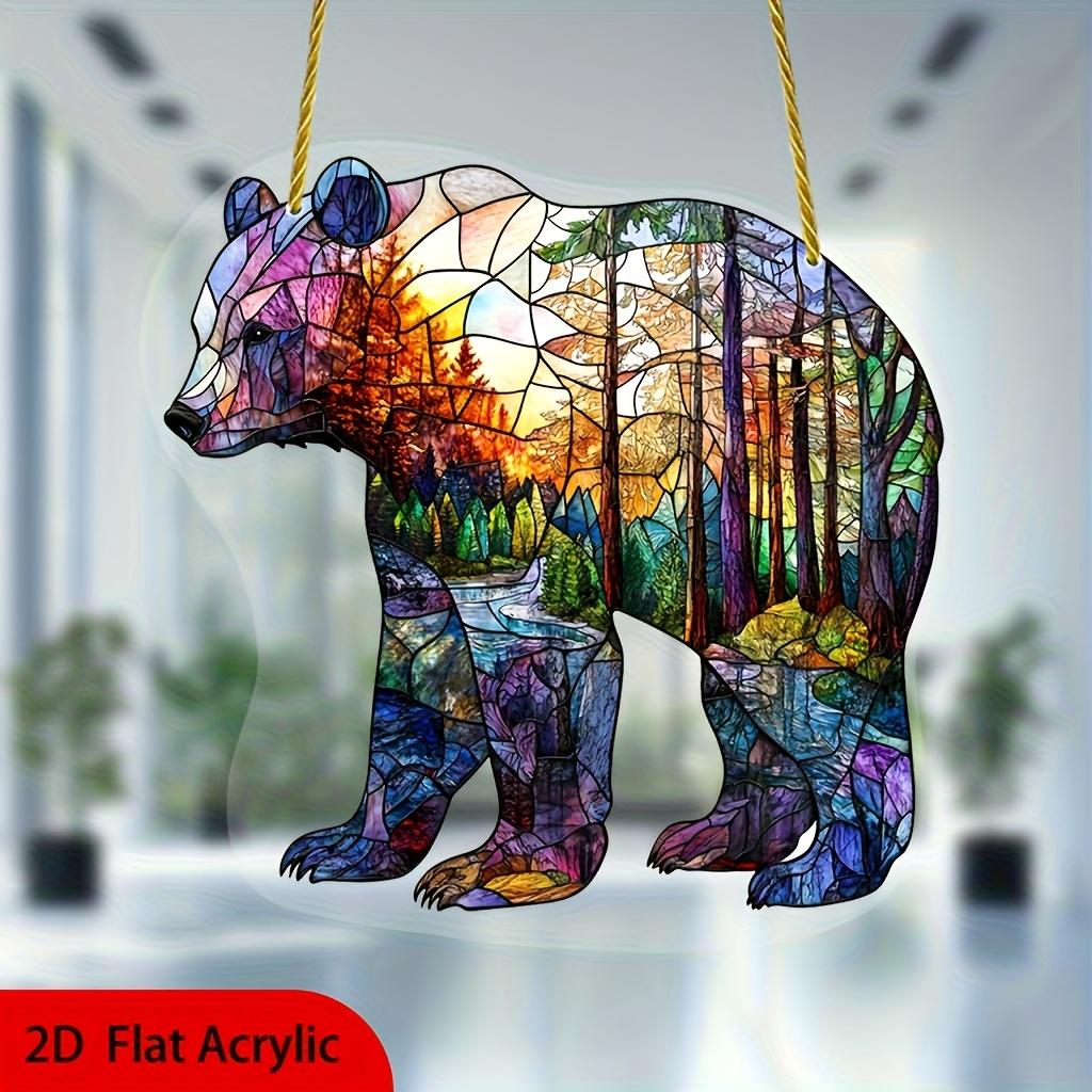 2D Flat Acrylic Bear Decoration, No Need for Batteries/electricity, Unique Indoor/outdoor Decoration, Multi-purpose Traditional Style,