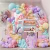 Purple Butterfly Balloon Set, Butterfly Aluminum Film and Macaron Latex Balloon for Graduation Ceremony Birthday