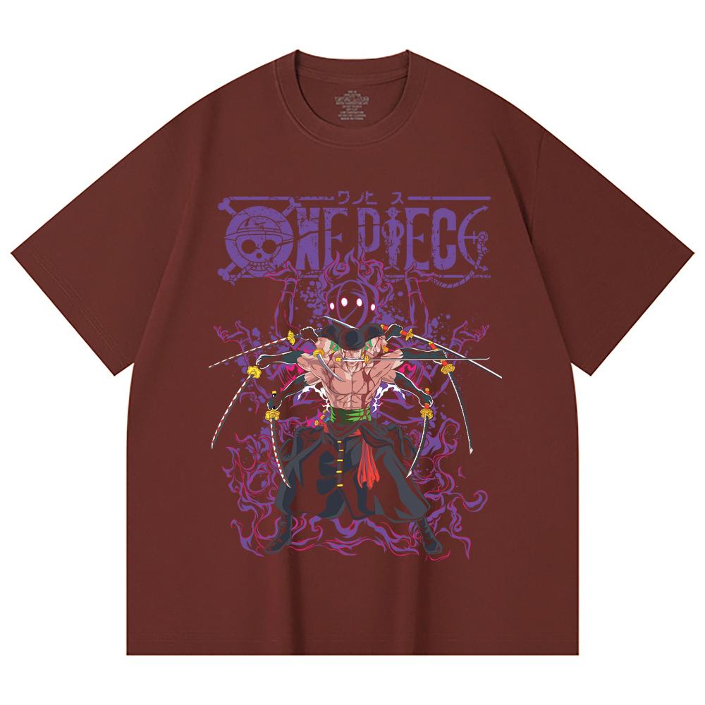 230 Gsm 100% Cotton One Piece V65 Zoro Print Unisex Heavy Cotton T Shirt