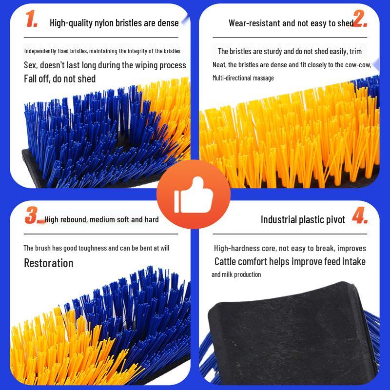 Half-Sided Cow Body Brush: Agricultural Livestock Cleaning & Dairy Washing Tool