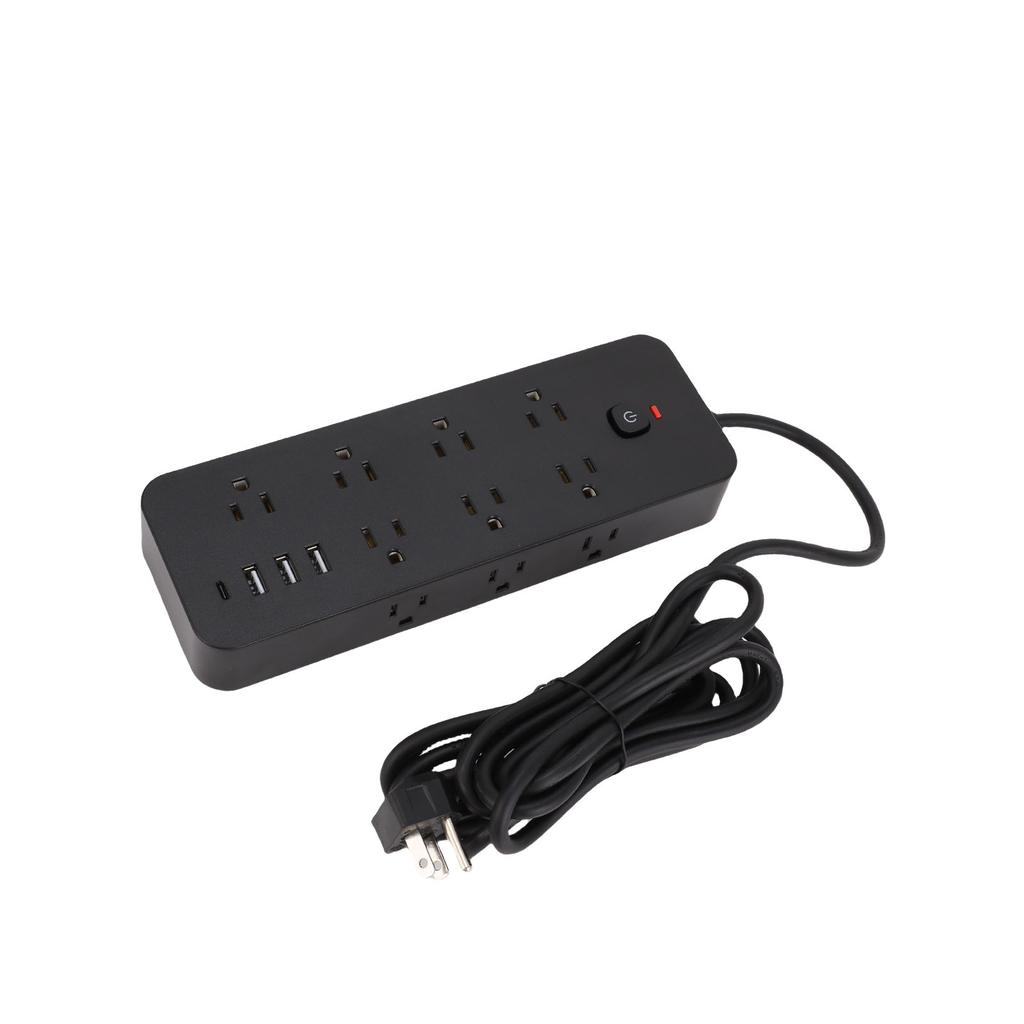 Steckdosenleiste mit USB-Anschlüssen PD Schnellladung 3 USB 1 Typ C 14 AC-Steckdosen Schreibtisch-Ladestation mit 3m Verlängerungskabel für Zuhause