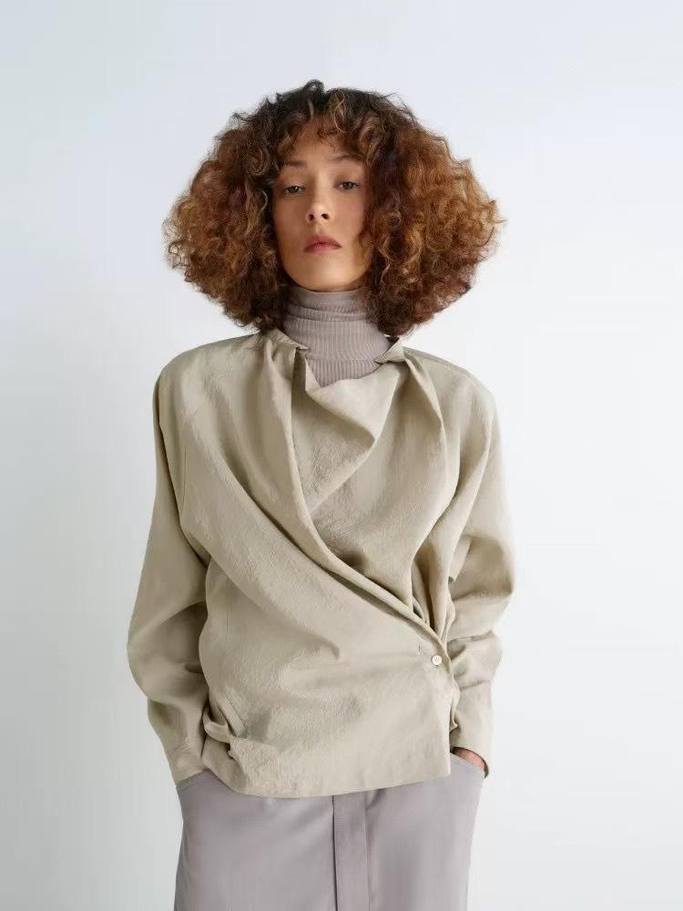 LEM Asymmetrical Buckle Modal Blend Multi-Wear Spring Blouse