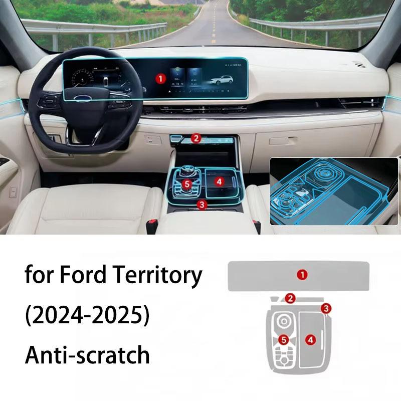 Car Interior Protective Film for Ford Territory 2024 2025 Equator Sport Car TPU Center Console Anti-scratch Auto Stickers