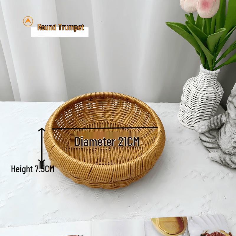 Chinese Rattan-Style Serving Baskets & Trays