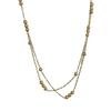 Chic Gold Double-Layer Round Bead Necklace: French Style, High-End Luxury Clavicle Chain for Women