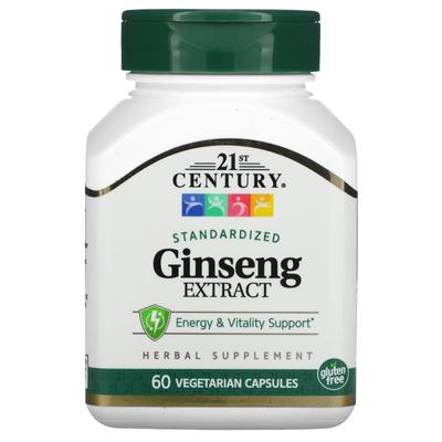 Standartlaştırılmış ginseng özü, 60 vejetaryen kapsül