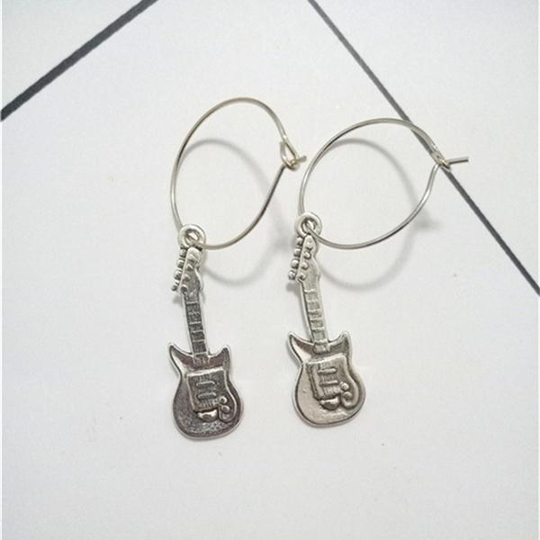 

Серьги-кольца для гитары Обруч 20 мм, Маленькие серьги-кольца, Креативные украшения ручной работы, Ювелирные изделия-подвески для гитары, Любитель музыки