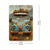Vintage Floral Bus Metal Tin Sign, Iron Wall Decor for Gym, Cafe, Garage, Restaurant, Home, Bedroom - Indoor & Outdoor Retro Flo