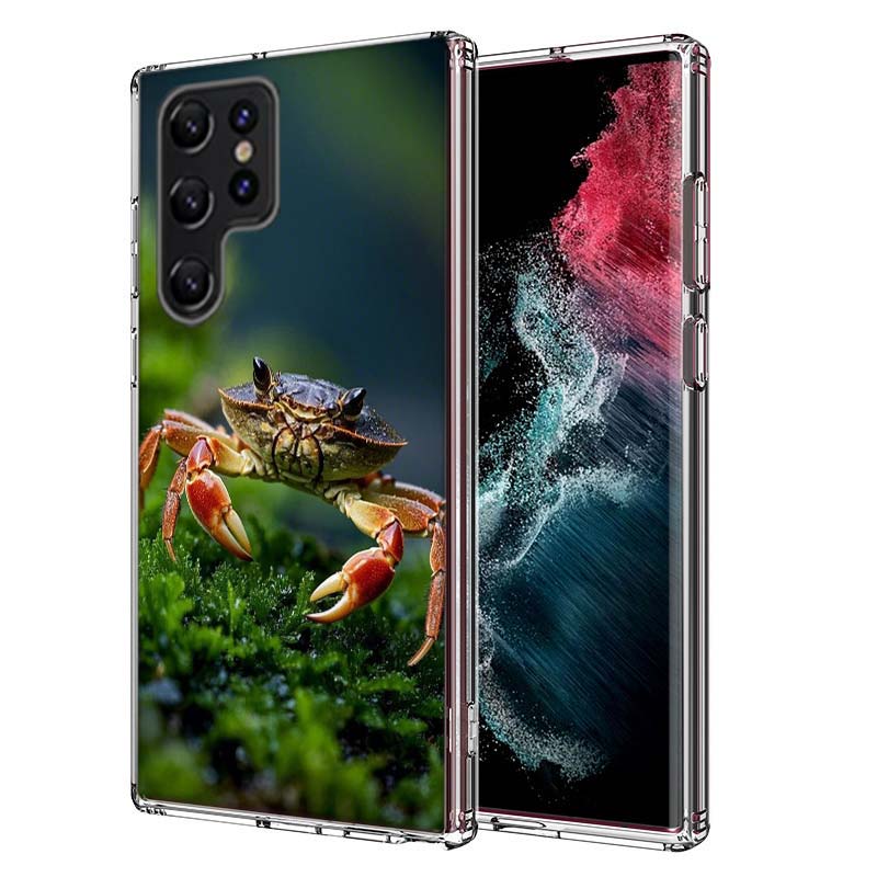 Unique Animal Crab Capa Phone Case For Samsung S26 Ultra S25 Edge Galaxy S23 S21 S20 S24 FE S22 S10 Plus Cover Clear TPU Shell C
