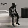 Sitting Motorcyclist Art Statue 3D Printed Motorcycle Rider Figurine, Statue, Biker Figure Decor for Home Office Desktop Shelf & Enthusiasts Ornament