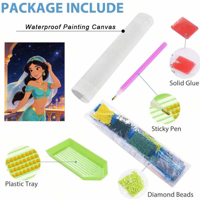 Disney Jasmine Princess Diamond Paint Painting Art Kit Handmade DIY5D Home Decor Gift