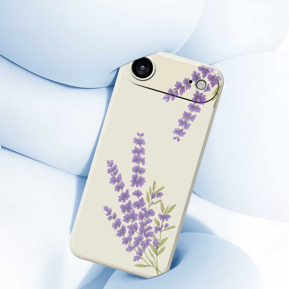 For iPhone 17 Air Case Lavender Pattern Printing Straight Edge TPU Phone Back Cover