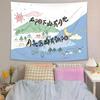 Cute Graffiti Animals Star Tapestry, Anime Healing Wall Hanging, Kawaii Aesthetic Wall Decor for Bedroom Dorm Home Room