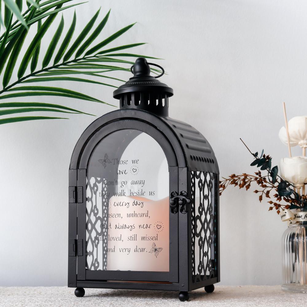 1PC Vintage Alphabet Candle Holder Lanterns Metal Candle Retro Black Iron Hanging Lantern with Door Weddings Home Decor