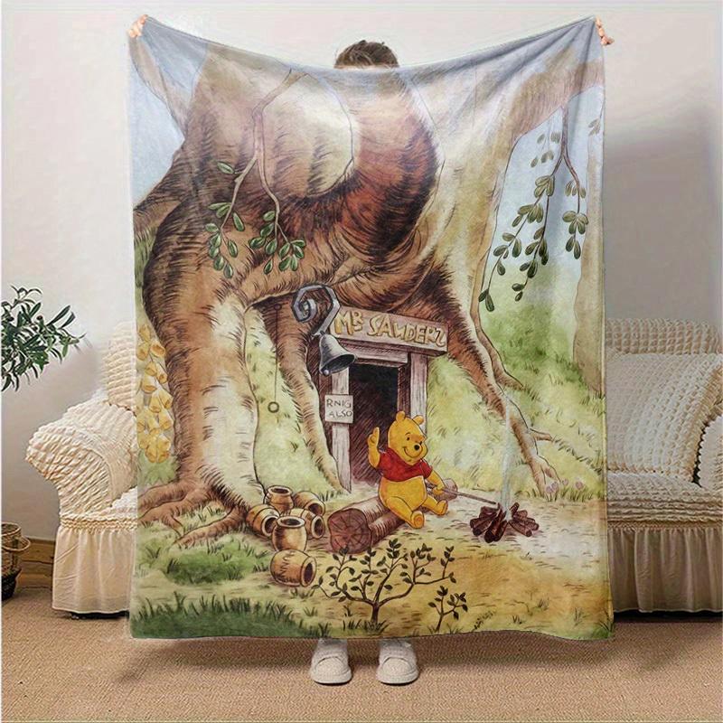 

1pc, Cozy Winnie the Pooh Home Decor Blanket: A Perfect Gift for Your Bedroom, Living Room, or Travel, Flannel Throw Blanket, Ideal for Couches, Outdo 130x150cm