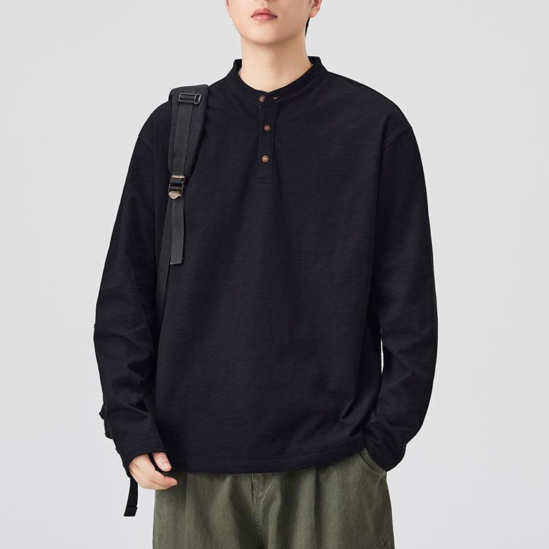 

Мужская футболка с длинным рукавом, бамбуковый узор, высококлассный простой пуловер, нижняя рубашка 4XL чёрный