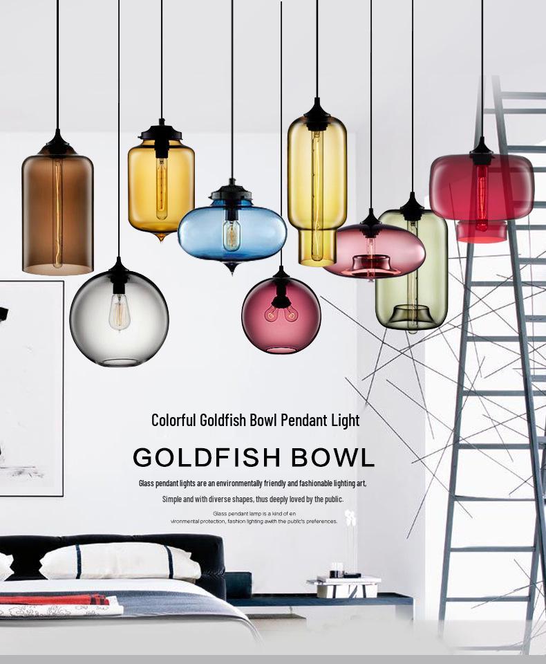 Nordic Retro Glass Pendant Light for Bar, Cafe, or Restaurant – Simple, Creative Single Head Lampshade Lighting