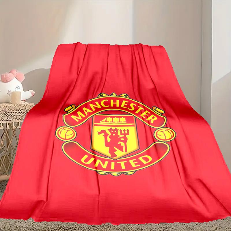1pc Manchester United Manchester City Blanket, Super Cozy Printed Home Blanket, All-Season Warmth