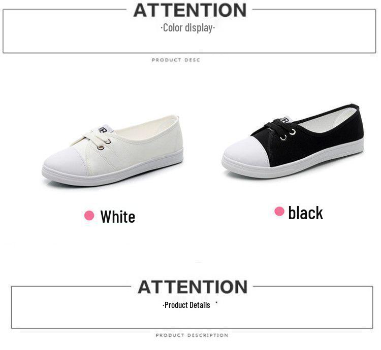 Women's White Breathable Canvas Shoes - Versatile Spring/Summer Footwear for Students, Nurses, and Moms (2025 Edition)