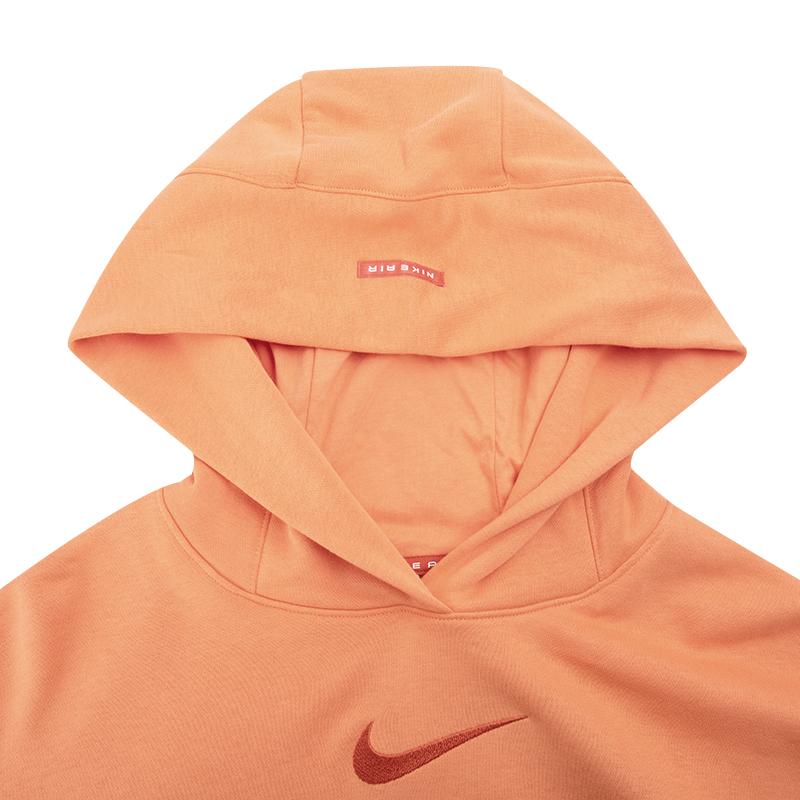 Nike Wns Air Flc Hoodie Logo Bestickt Sportlich Lässig Langarm Sweatshirt Damen Hoodies Orange DQ6916-871