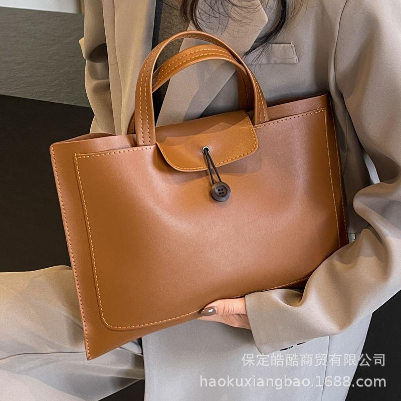 Bag women's large capacity 2025 new trendy high-end feeling foreign versatile hand bag popular portable tote computer bag