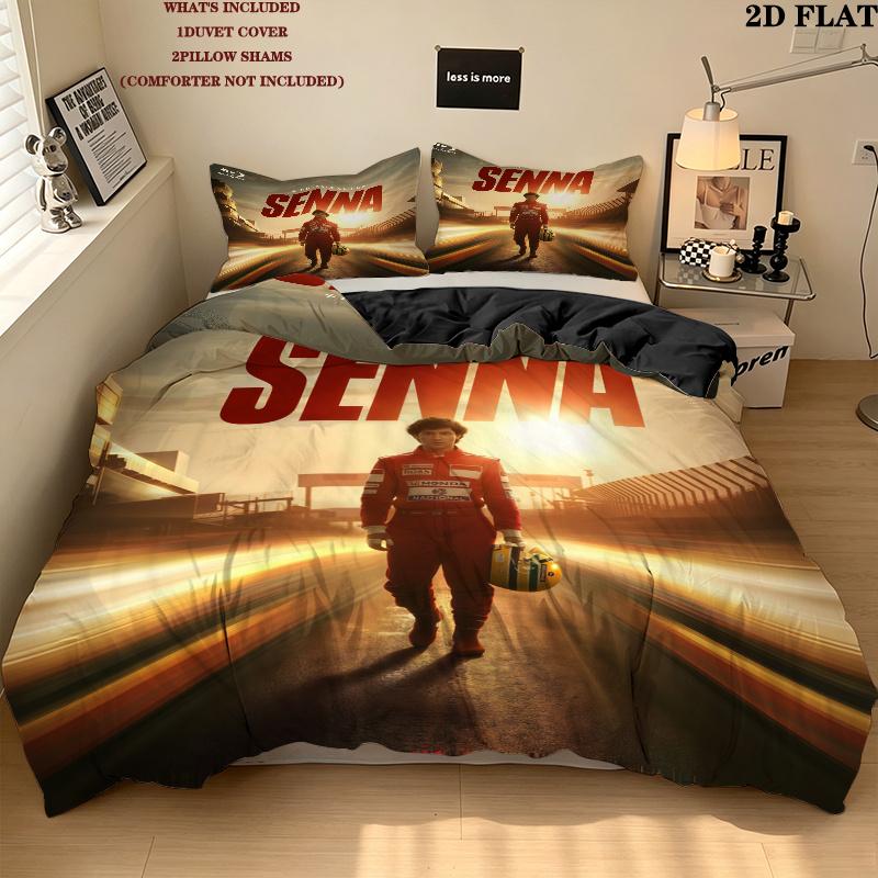 Ayrton Senna Bedding Quilt Set Quilt Cover Pillowcase Home Decoration Birthday Gift (1 * duvet cover + 2 * pillowcase, without core)