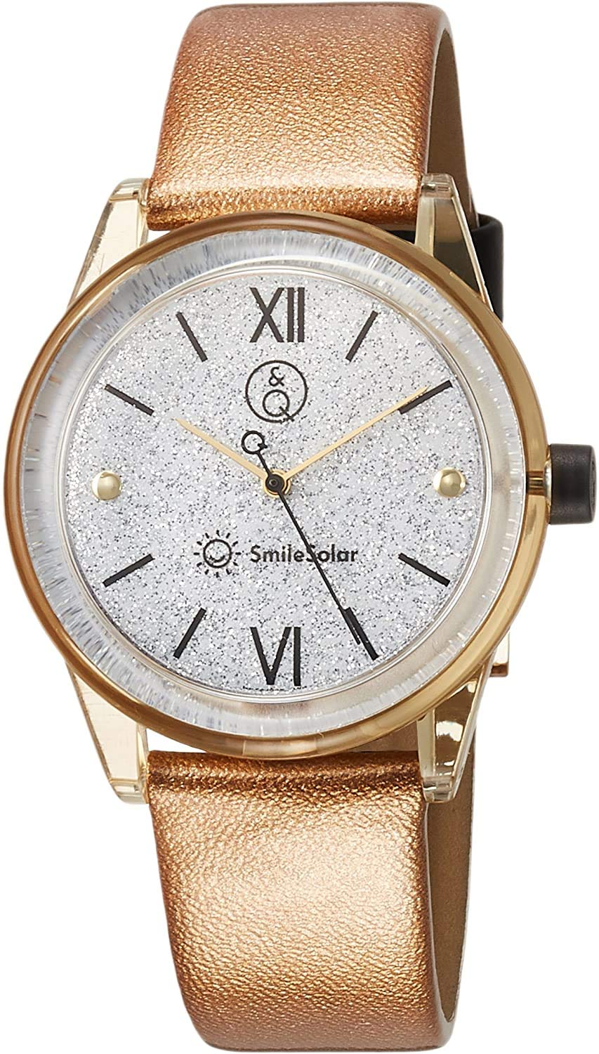 

[Citizen Q&Q] Часы Analog Smile Solar Водонепроницаемый кожаный ремешок RP18-005 Женские Белый x Золотой
