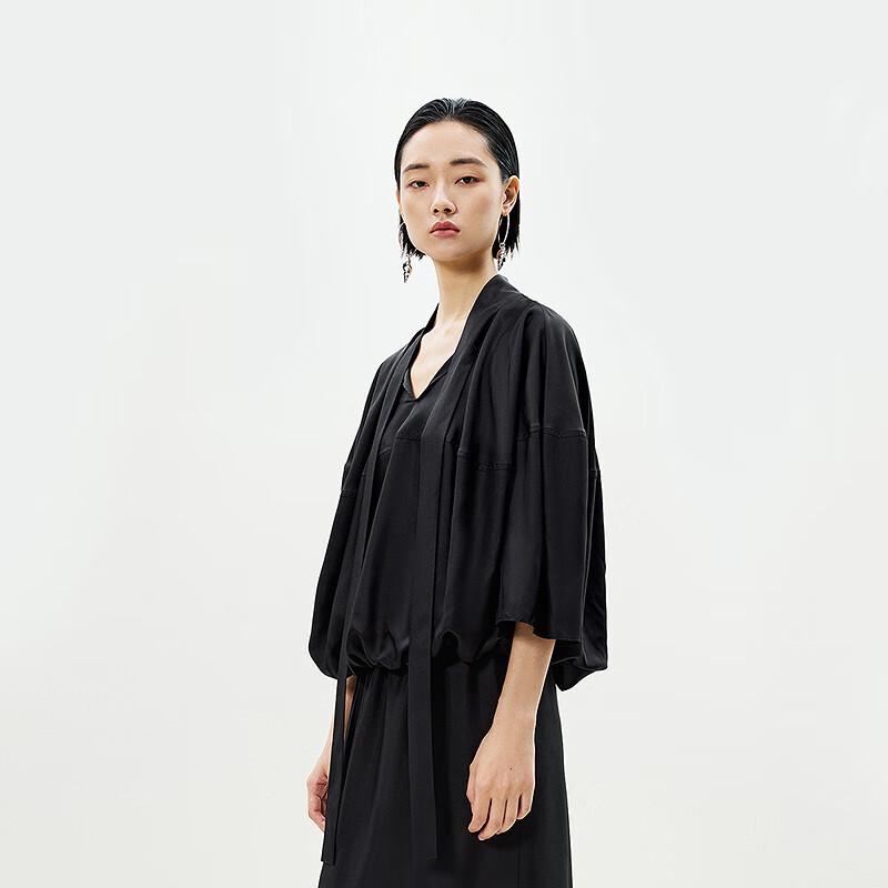 LESS 2025 Summer Mulberry Silk Loose Shirt