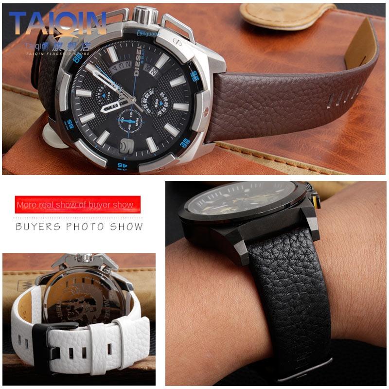 22mm 24mm 26mm 28mm 30mm 32mm Rindslederarmband für Diesel Uhr DZ4318 4386 4323 Uhrenarmband Herren Große Größe Echtes Lederarmband