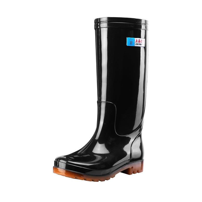 High tube camouflage rain shoes men's non-slip medium tube rain boots black velvet rubber shoes kitchen work water shoe cover shoes