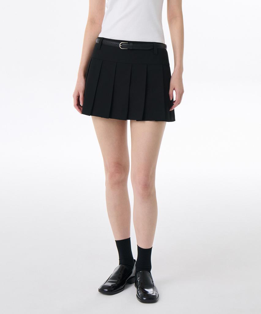 Musinsa Standard Woman Women'S Low-Rise Pleated Mini Scotts [Black]