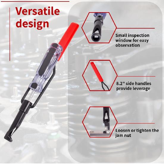 Valve Adjustment Tool For 10Mm Jam Nut,With Angled Feeler Gauge, Slotted Valve Adjusting Stud,Valve Lash Adjustment Tool For Honda,Toyota,Nissan And