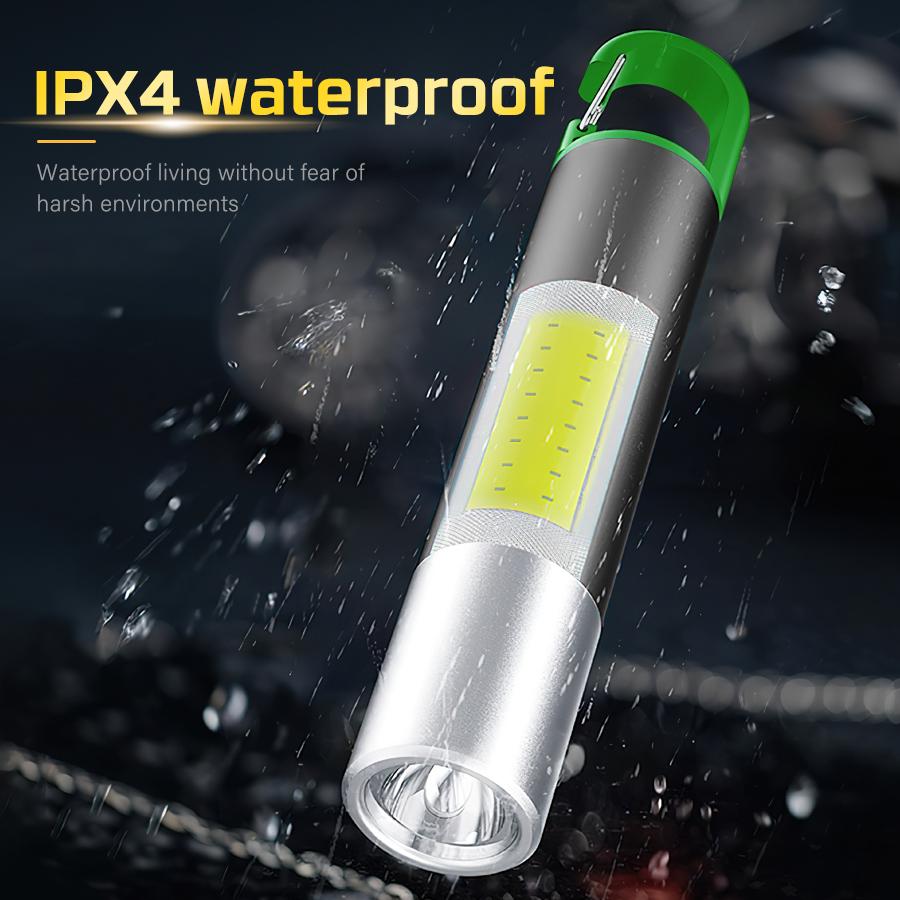 USB Rechargeable Flashlight Ultra Bright Torch With Hooks Waterproof Emergency Light Outdoor Fishing Camping Portable Lantern