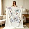 Soft Flannel Throw Blanket with Watercolor Pastel Daisy Floral Print All Season Lightweight Cozy Warm Blanket for Sofa Couch Bedroom Living Room Offic