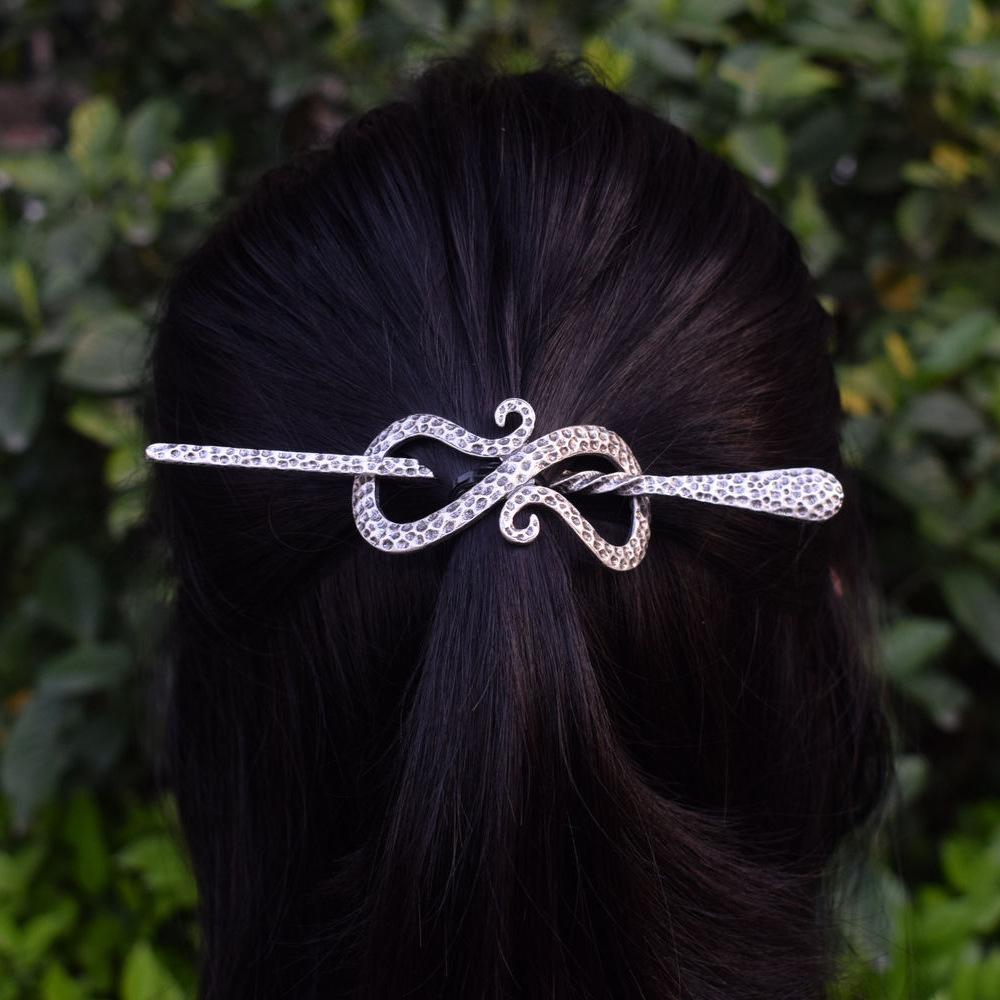 1pc Vintage Silver Snake Intricate Hairpin Gothic Serpent Design Edgy Bohemian Style Unique Statement Hair Accessory Personality
