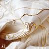 Rice Platinum Thread Pastoral Floral Bright Silk Three-dimensional Embossed Texture Jacquard Fabric DIY Dress Designer Fabric