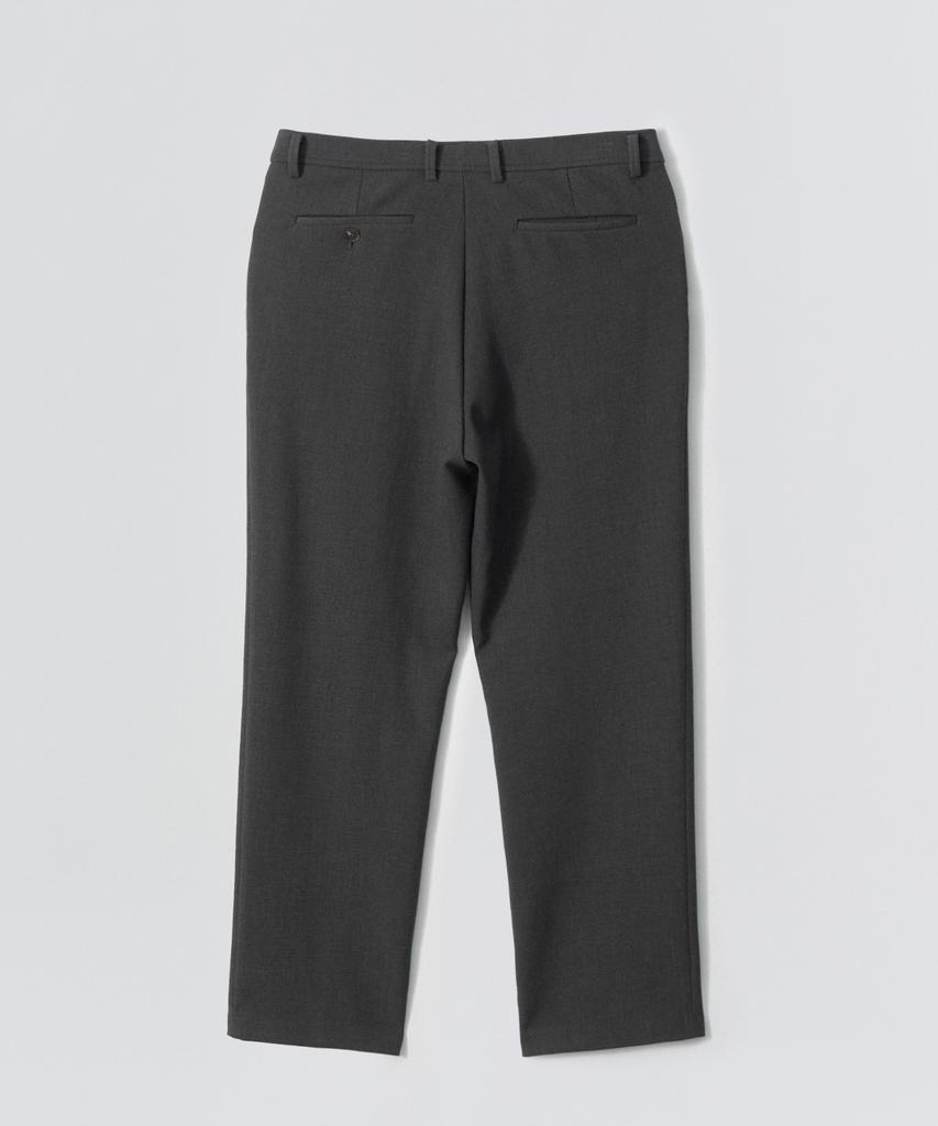 EZIO Hidden Banding Semi-Wide Pants_Charcoal