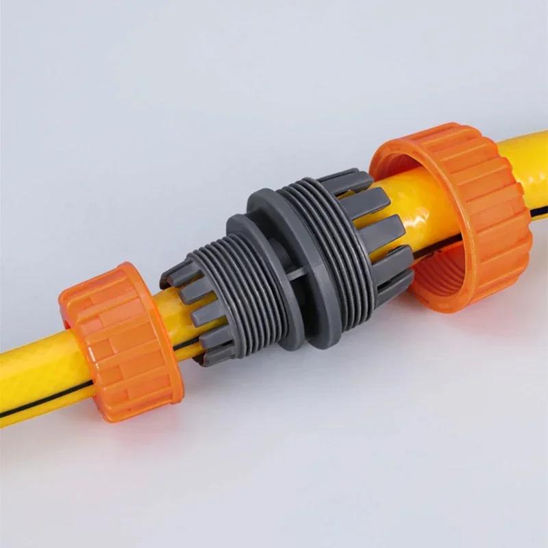 Langlebiges Kunststoff Gartenschlauch-Verbinder-Set mit Schnellkupplung/Schnellverschluss - Doppel-Außengewinde-Kupplungsstück-Adapter für 1/2, 3/4 und 1 Zoll Schläuche