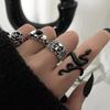 1Set  Creative Punk Poker Joker Rings For Men Retro Personality Goth Skeleton Couple Rings Jewelry Accessories Gifts