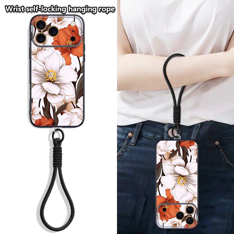 Oil Painting Flower Pattern Hand Strap Case For iPhone 17 Pro Max iPhone 16 15 14 13 Pro Max Magnetic For Magsafe Hybrid TPU+PC Matte Cover