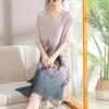 2026 Summer Chiffon Dress for Middle-Aged & Elderly Women - Mid-Length, Plus-Size, Belly-Concealing