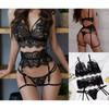Sexy Lace Split Lingerie Set Women Roleplay Costume S-XXXL