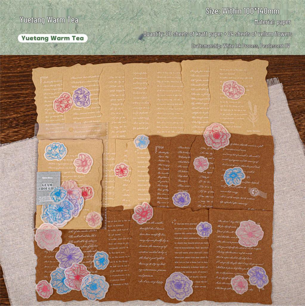 Huaxiang Retro DIY Journal Decoration Material Pack - 4 Styles