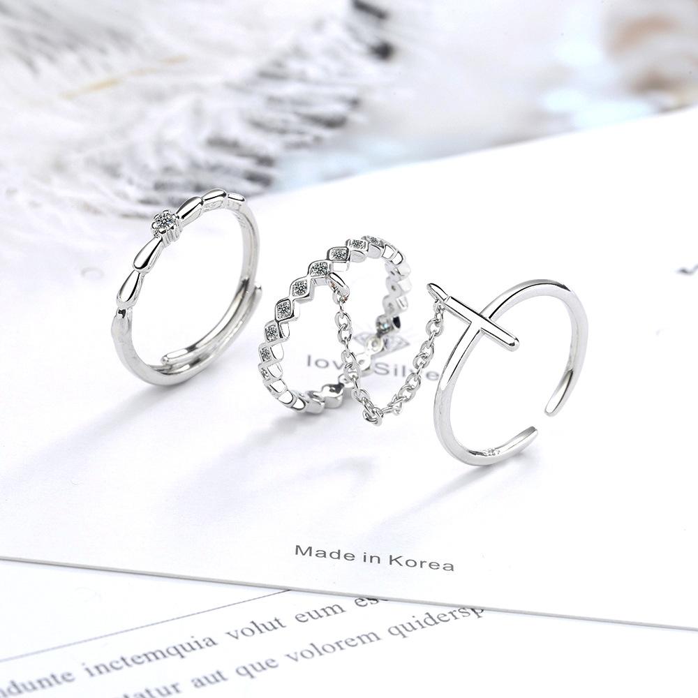 New  925 Sterling Silver Ring open Adjustable Fashion Exquisite Student Girlfriend Women Jewelry Accessories Wedding Party