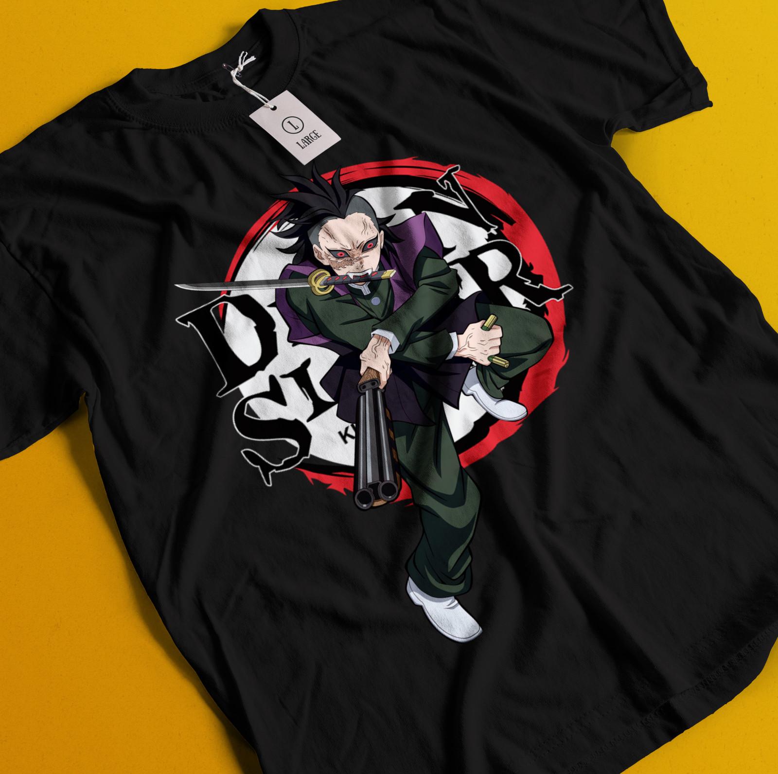 Demon Slayer Shirt Genya Shinazugawa Tshirt Tanjiro T-Shirt Mens Womens Tees Top Muzan Doma Sanemi S