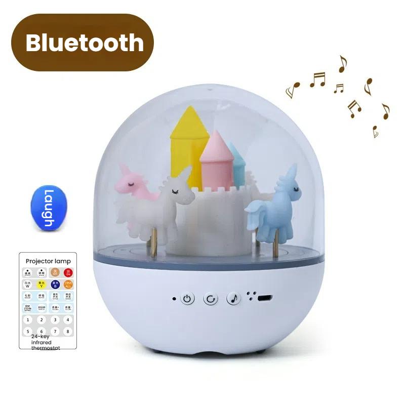 Dropshipping USB LED Atmosphere Light Music Box CJH Carousel Nightlight for Children's Festival Fantasy Desk Lamp Novelty Gift