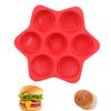 Hamburger Bun Mold 7 Cavity Silicone Non Stick Dishwasher Safe Household Hamburger Bread Form Baking Pan for Egg   Cornbread Layer Cake