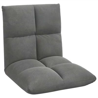 Adjustable Floor Chair Dark Grey Velvet