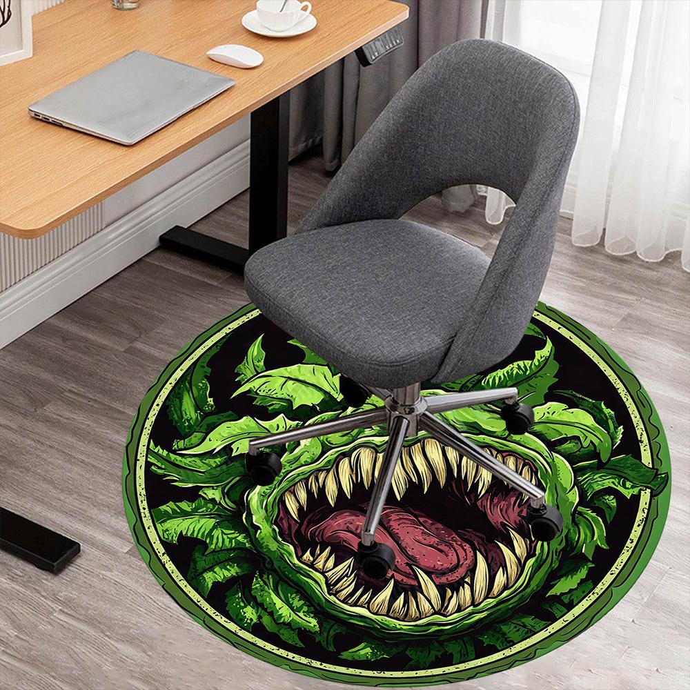 1PC plant monster Office Round Area Rug, Under Office Chairs Bedroom Living Room Home Decor, Carpet for Office -1110160